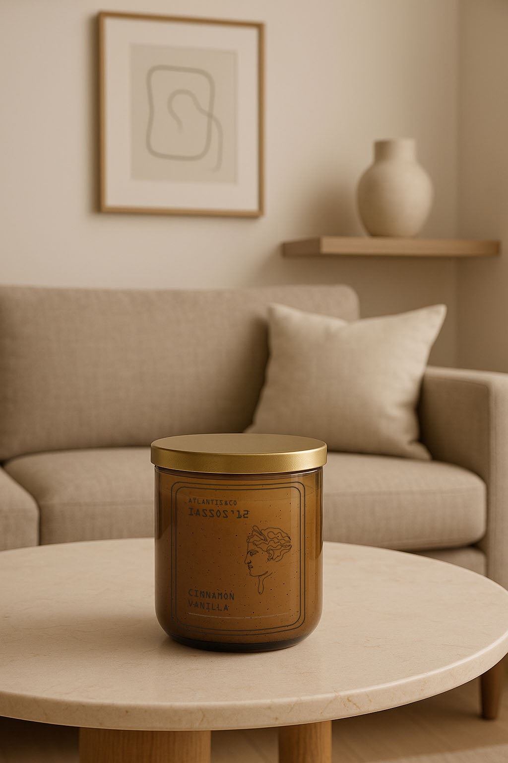 AMBER BUBBLE CINNAMON VANILLA CANDLE