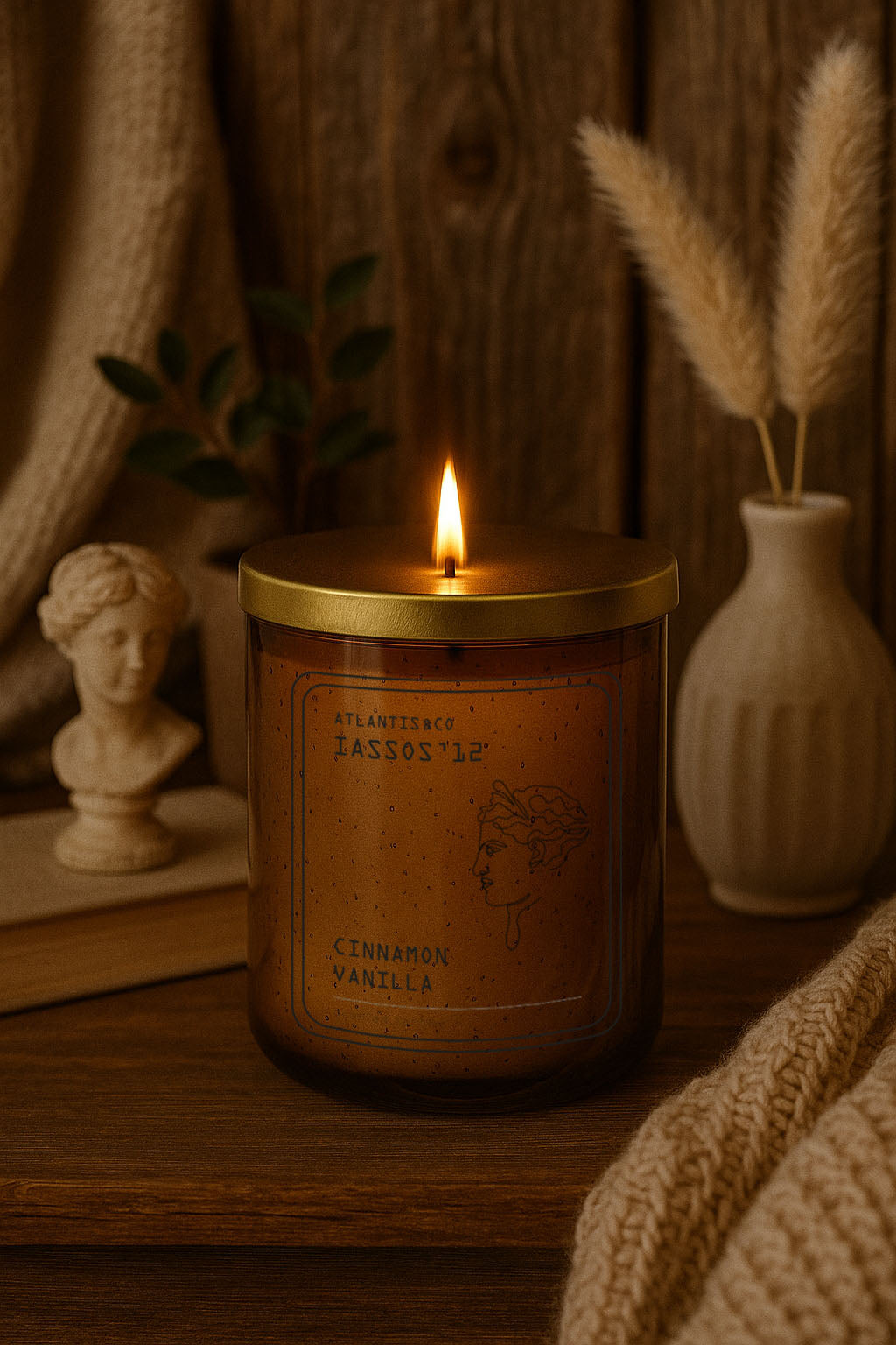AMBER BUBBLE CINNAMON VANILLA CANDLE